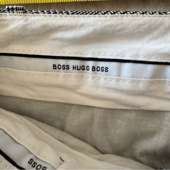 HUGO BOSS Black and White Glen Plaid Tegy dress Pants women’s 2 - Picture 4 of 8